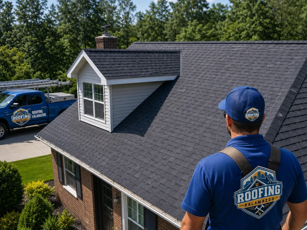 Finished asphalt-shingle roof with straight courses, clean valleys, and neat ridge caps
