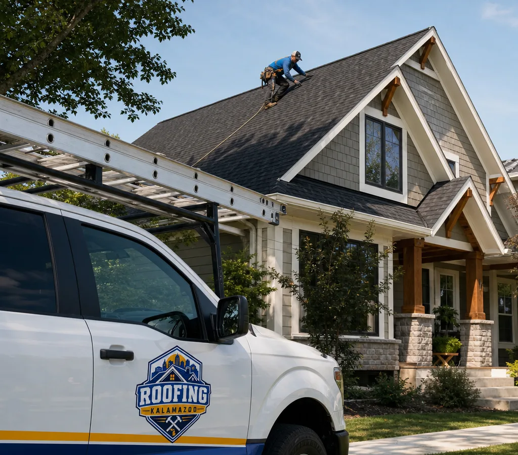 Kalamazoo-area home with a newly installed asphalt shingle roof